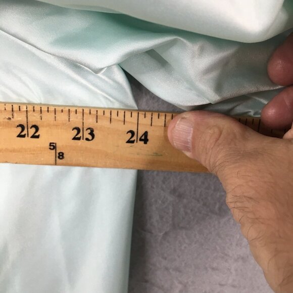 Vintage Barbizon Chemise Robe Set Womens M Mint Green Embroidery Satin Liquid - Picture 6 of 15